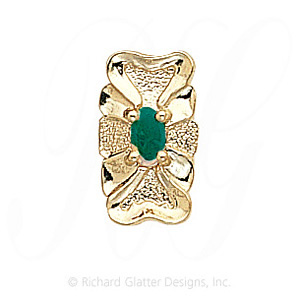 GS309 E - 14 Karat Gold Emerald Slide 